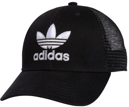 adidas Originals Herren Icon Trucker Structured Precurve Snapback Cap, Schwarz/Weiß/Grau, Einheitsgröße