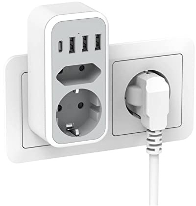 Tira de protección contra sobretensiones Multi Outlets Power Stirp con toma de corriente y puertos USB Adaptador de corriente de enchufe de pared con protección de sobrecarga for el hogar ( Color : TS