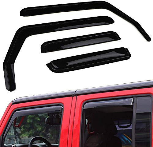 HEYCE Déflecteurs de Vent de Fenêtre de Voiture pour Jeep Wrangler JK 2007-2017,4door, Déflecteurs de Vent de Voiture, Déflecteurs de Pluie, Accessoires de Déflecteur de Pare-Soleil