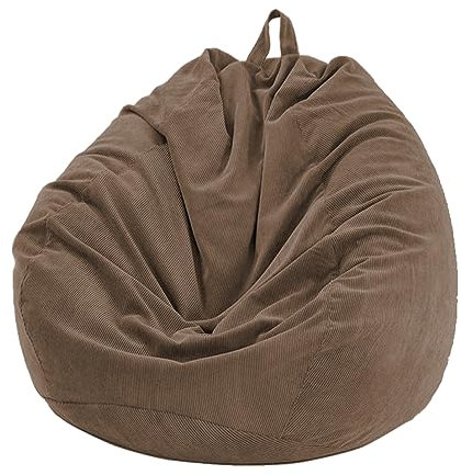 FANSU Sitzsack Waschbar, Sitzsack Ohne Füllung, Sitzsack-StuhlbezugIndoor Outdoor, Sitzsäcke für Kinder Erwachsene, Kordsamt Textile Aufbewahrung (100x120cm,Braun)