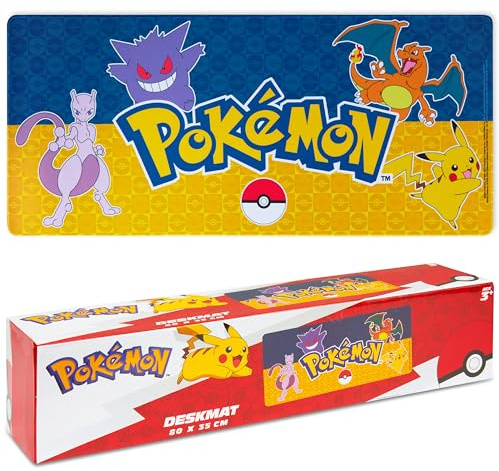 Pokemon Mouse Mat Large Desk Mat Pikachu Gaming PC Keyboard Laptop Mouse Pad 80 x 35cm Protector Mat Non Slip Home Office Desk Accessories Anime Gifts (Navy)
