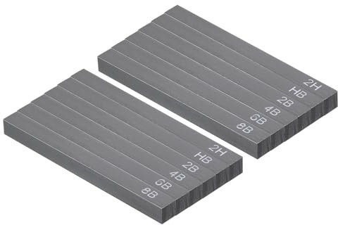PATIKIL Komprimierte Kohlestifte, 12er Pack 2H/2B/4B/6B/8B/HB Kunstbedarf Skizzierstifte für Künstler zum Zeichnen, Skizzieren, Schattieren, Malen, Schwarz
