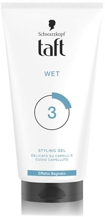 Taft Wet Styling Gel 150ml, Gel per capelli effetto bagnato, con formula vegana, delicato su capelli e cuoio capelluto
