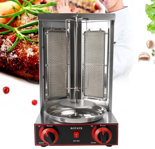 Barbacoa vertical de gas para catering, barbacoa de pollo CG-25, parrilla giratoria con pincho giratorio, máquina de hilado automático, para restaurante, salón, cocina, 3000 W, sin tuberías de gas
