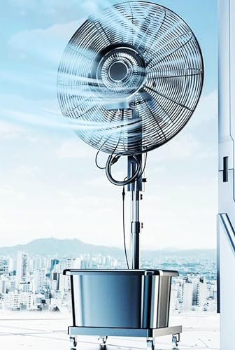 WTTTTW Ventilador oscilante de Pedestal de Alta Velocidad, Ventilador de pie Industrial de 3 velocidades, Ventilador de Piso, Ventilador de nebulización de Pedestal con Tanque de Agua y Ruedas