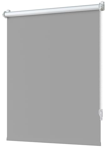 TFSKY Verdunklungsrollo Klemmfix ohne Bohren Hellgrau B95 x H160 cm | Rollos für Fenster & Tür, Hitze- & Sonnenschutz, Thermorollo, Klemmrollo, Fensterrollo, ideal für Schlafzimmer, Mietwohnung