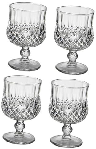 LABRIMP 4piezas Copas De Vino Multifuncionales Con Diseño De Diamante Elegantes Copas De Cóctel y Brandy Para Hogar y Hotel Vidrio Transparente Para Fiestas y Uso Diario