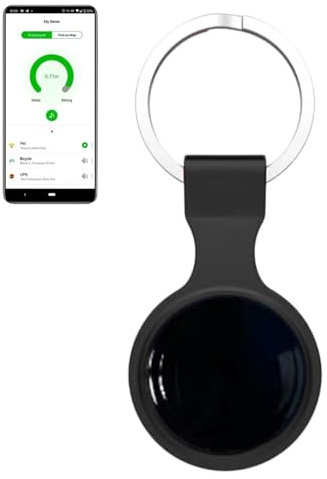 EMEBAY Localizzatore Bluetooth Localizzatori Oggetti, Tracker Suono Compatibile con Android e iOS, Tracker Anti-Perdita con Portachiavi, Plotter per Chiavi, Portafogli, Valigie Borse e Altro Nero