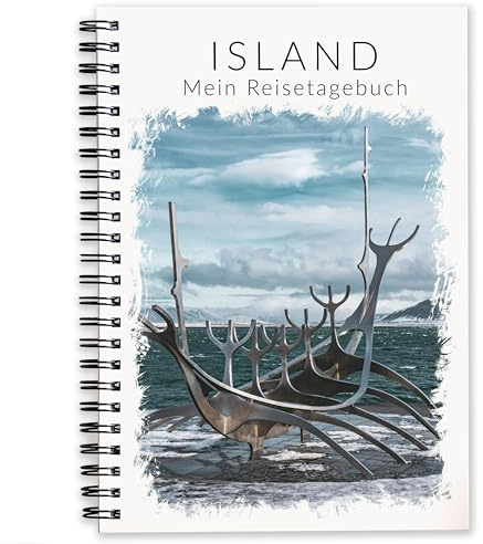 Calmondo Island Reisetagebuch zum Ausfüllen | interaktiver Reiseplaner für 3 Wochen | Journeybook Reisenotizbuch Tagebuch Island Geschenk für Camping Roadtrip oder Kreuzfahrt | Ringbuch DIN A5