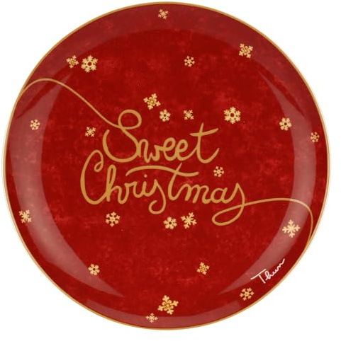 THUN, Piatto Panettone Sweet Christmas Collezione Sweet Christmas, Piatto da Collezione, Idea Regalo per Natale, Ø 30 cm