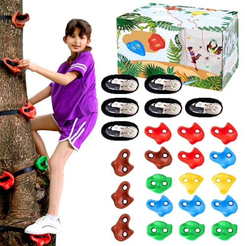 Generisch Kletterwandgriffe,Klettergriffe - 18X Kletterwand-Griff-Set in Nasenform - Indoor-Kletterwand, Spielplatzzubehör, Kinder-Kletterwand für den Außenbereich