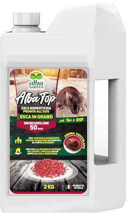 Albagarden - Veleno per Topi, Esca Topicida in Grani Rosso Maxi X 2 kg - Ratticida Potente per Topo Utilizzabile in Trappola per Topi Haccp