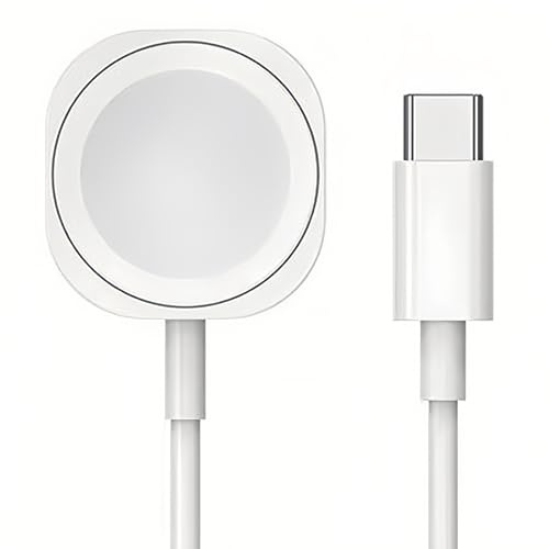 2026 Upgraded Version - Watch USB-C Magnetic Wireless Fast Charger [MFi Certified] iWatch Portable Charging Cable (1m) Compatible with Apple Watch Series Ultra 2/Ultra/11/10/9/8/7/6/5/4/3/2/SE (White)