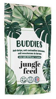 Jungle Feed, Nématodes pour Plantes Vertes, Traitement Naturel contre Thrips, Moucherons de Terreau et Cochenilles Farineuse, Traitement Anti Nuisible pour 1 à 3 Plantes, Buddies