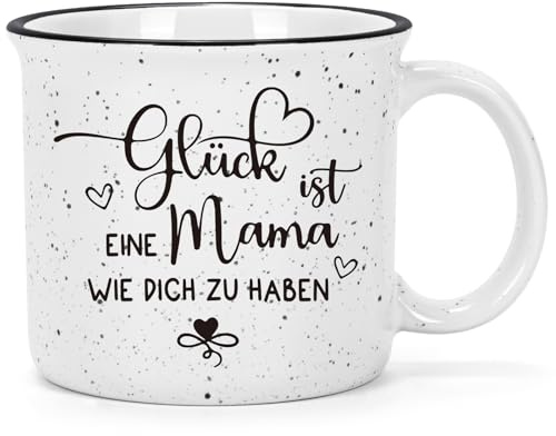 Joymaking Kaffeetasse Geschenk für Mama Muttertag Geburtstagsgeschenk Tasse mit Spruch - Das größte Glück ist eine Mama wie dich zu haben, 450ml Weiß