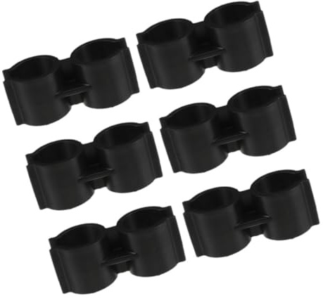 6pcs Plastic Dustpan Broom Handle Connector Double Tube Clamp