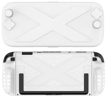 Générique Housse de Protection Console pour Switch 2 et Manette Joy Con, Housse de Protection Anti-Chute et Anti-poussière en TPU avec béquille Accessoires (Blanc)