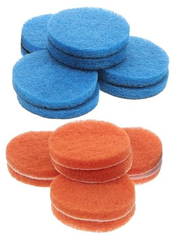 FOMIYES 16stücke Teiliges Ersatz Reinigungspads Für Elektrobürste Langlebige Nylon Scheuerschwämme Vielseitig Für Küche Bad Boden Rund Grün Blau Effektive Fleckenentfernung Ohne Chemie