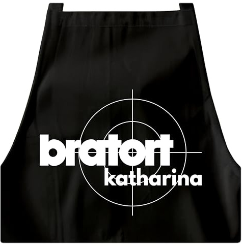 DEL MÀ Unique & Personal Bratort Kochschürze personalisierte Schürze Grillschürze für Männer Frauen lustiges Geschenk Grillzubehör Küchenschürze Schwarz
