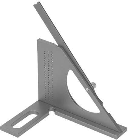 Luocute Squadra Angolare per Lavorazione del Legno in Lega di Alluminio, Goniometro per Carpentiere 3D Regolabile 0-180°, Strumento di Misurazione Multiangolo con Puntatore Semicircolare (Grigio