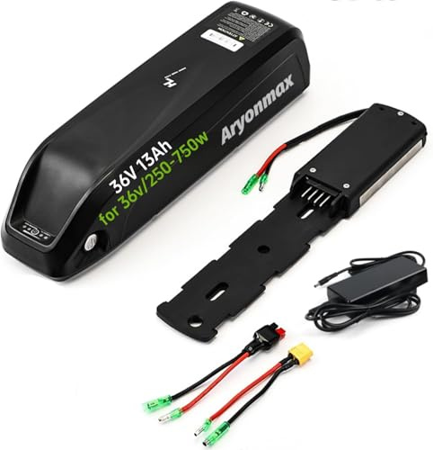 Ebike Battery 36V 13Ah (Grade A Cell), Hailong Lithium ion Electric Bike Battery Pack with Charger 4 Pin Base Plate for most Ebike Kit
