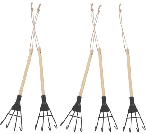 Gatuida 5pièces Râteau à Désherber Portatif Fer Petit Cultivateur de Sol pour Jardinage Outil de Désherbage et Aération de Terre Léger