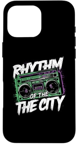 Rhythm of The City - Klassischer Ghettoblaster Boombox Lover Hülle für iPhone 16 Pro Max