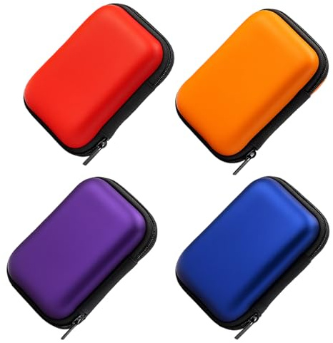 4 Pack UNO Card Game Case, Waterproof Playing Card Holder for UNO Travel Camping Outdoor, Playing Card Box Storage for Kids and Adults, EVA Material Card Case in Red, Blue, Purple, Orange (11x8x4 cm)