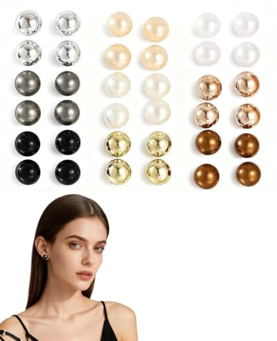 FUGLUS Lot de 18 paires de boucles d'oreilles en perles blanches pour femme et fille (trois couleurs)