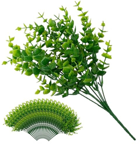 Rachlicy 20 Piezas Plantas Artificiales de boj arbustos al Aire Libre arbustos Artificiales para el jardín de Ventanas Patio Patio Sendero Porche Delantero