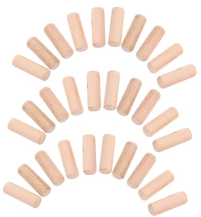 COLLBATH 300 Piezas Clavijas de Madera Natural con Ranuras para Carpintería Reparación de Muebles y Proyectos DIY de Manualidades