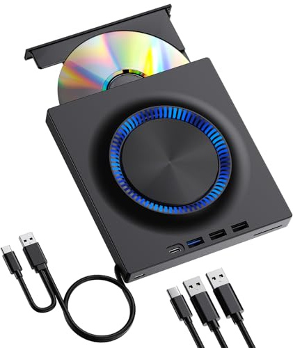 Chenxi Studio Unidad externa multifuncional con puerto USB 3.0 tipo C integrado para PC, portátil, formato DVDRW, unidad externa tipo C