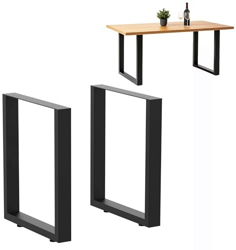 DanDiBo 2X Tischbeine Metall Schwarz 72 x 62 cm Tischgestell Höhenverstellbar 96662 Tischfüße Möbelfüße Tischkufen Esstisch Beine (72 x 62 cm)