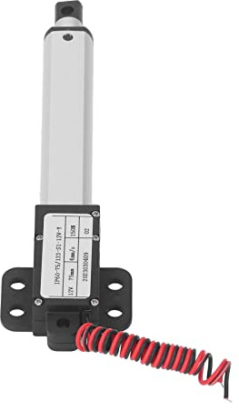 Wakects Mini Linjäraktuator Mikro Linjäraktuator Elektrisk Tryckstång 12V 3 Tum 75 Mm Slaglängd 150 N Aluminiumlegering 4 Mm/s med överbelastningsskydd för Medicinsk, Industriell, (Med fäste)