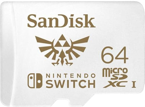 SanDisk 64 Go Zelda microSDXC Carte pour Nintendo Switch, Produit sous licence Nintendo, jusqu'à 100 MB/s UHS-I Class 10 U3
