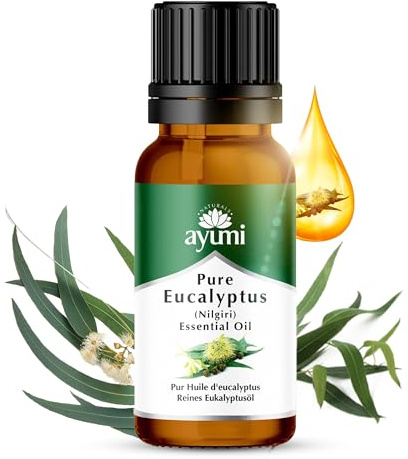 Ayumi Pure Eucalyptus Oil | Decongestant for Cold & Sinus Relief | Room Diffuser Oil for Aromatherapy | Eucalyptus Essential Oil for Muscle Pain Relief & Skincare & Surface Cleaning |20 ml