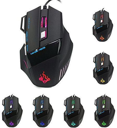 BXGZXYQ Souris de Jeu mécanique RGB Respirant léger Souris Optique de Moteur Optique pour Souris mécanique Gamer (Pattern : Fire)