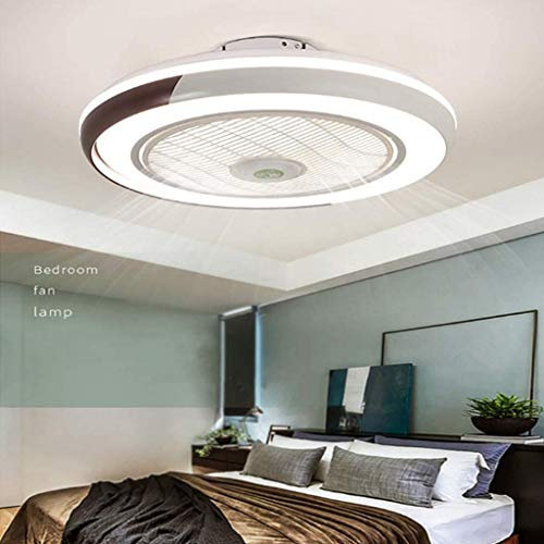 Silenciosa Luz 60W Ventilador De Techo Regulable Con Mando A Distancia Ultra Delgado Diseño Del Techo Del LED Luz De La Habitación Dormitorio Lámpara De Techo La Lámpara Del Niños Bajo Ruido,Marrón