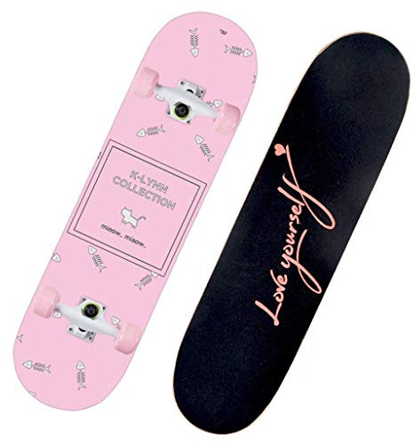 Lgan Skateboard Erwachsene, 31x8in Ahorn Longboard Kinder, Anfänger Skateboard Deck, Mädchen Pennyboard (Color : EE)