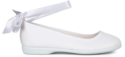 Pisamonas Bailarina Tela Cierre Pulsera Y Cintas De Raso Talla 33 Color Blanco