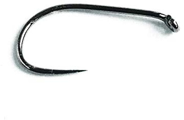 Pechetruite 50 x MASUDZURI Fliegenhaken - D16BL (ohne Widerhaken - barbless - Nickel Black) - for Dry Nymph Fly Tying - 1X Strong - Wide Gape - Wahl der HakengroBe