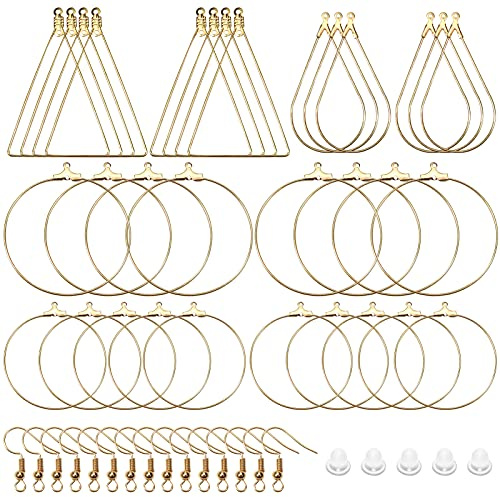 TOAOB 280 Piezas Pendientes para Manualidades de K Oro con Ganchos de Pendientes y Tuercas de Plástico para Pendientes de Bricolaje Kits de Fabricación de Joyas