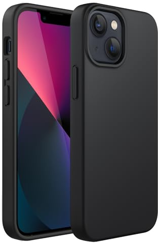 JETech Silikon Hülle für iPhone 13 mini, Schwarz | Seidig Weiches Gefühl, Stoßschutz, Kratzfest, Mikrofaser-Innenfutter