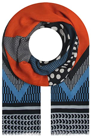 Majea Halstücher Damen Tuch Kopftuch Halstuch Schal Damen-Schal Tücher Stola (880031) (blau 4)