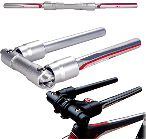 Faltbar Falten Lenker Fahrrad Lenker Aluminiumlegierung MTB Lenker Flach Gravel Bike Lenker Leichter Fahrradlenker Rennrad Lenkerband,Silver,560mm/22inch