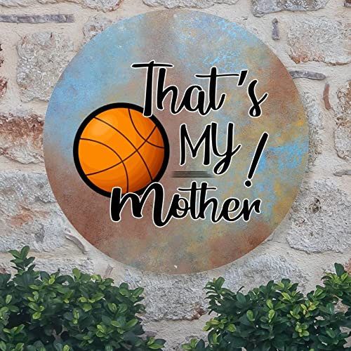 basketball Mother Welcome Door Sign Basketball Metal Sign Customized Family Wall Art Farmhouse Decor Wreath Sign Rustic Wall Decor For Man Cave Coffee Bar Indoor & Outdoor Decor 12x12in