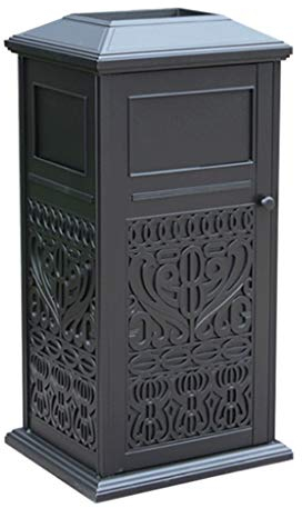 UPJAKS Poubelle Cuisine Trash Can Garbage Noir Peut en Fonte d'aluminium bac de Recyclage de tri Conteneur Organisateur extérieur for Hôtel Patios Cuisine Corbeille à Papier