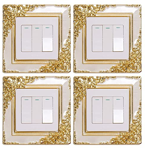 vepoty Pegatina de plástico para Interruptor de luz, 4 Uds., Pegatina para Interruptor de luz de Estilo Europeo, Pegatina para Interruptor de 86 Tipos, Pegatina para Enchufe de luz de Pared