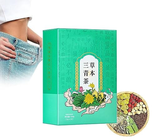Té verde de hierbas tres, té de limpieza de hierbas tres, té de protección hepática a base de hierbas, tres Qing Cha de hierbas, té de hierbas chino para el cuidado del hígado y la boca seca (1box)