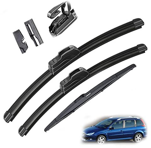 VIDOJI 26 16 14 Front Heckscheibe Windschutzscheibe Scheibenwischerblätter Für Peugeot 206 SW Estate 2000 2001 2002 2003 2004 2005 2006 2007